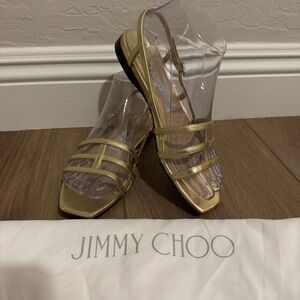 Jimmy Choo Strappy Gold Sandals